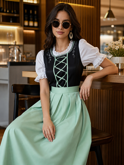 Halloween dirndl costume dress with apron