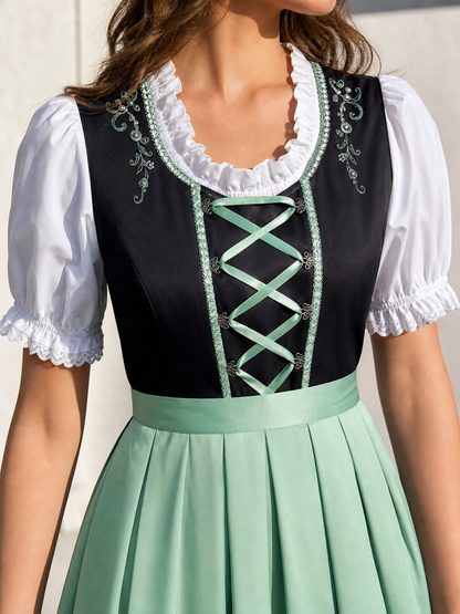Halloween dirndl costume dress with apron