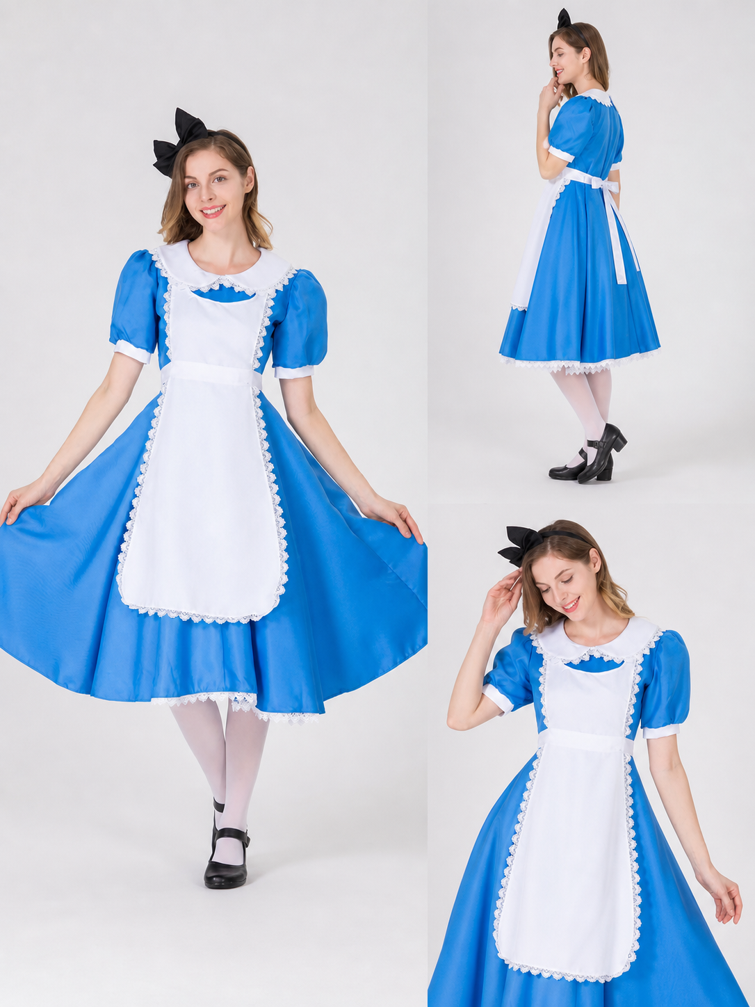 Halloween costume dress with apron and bow