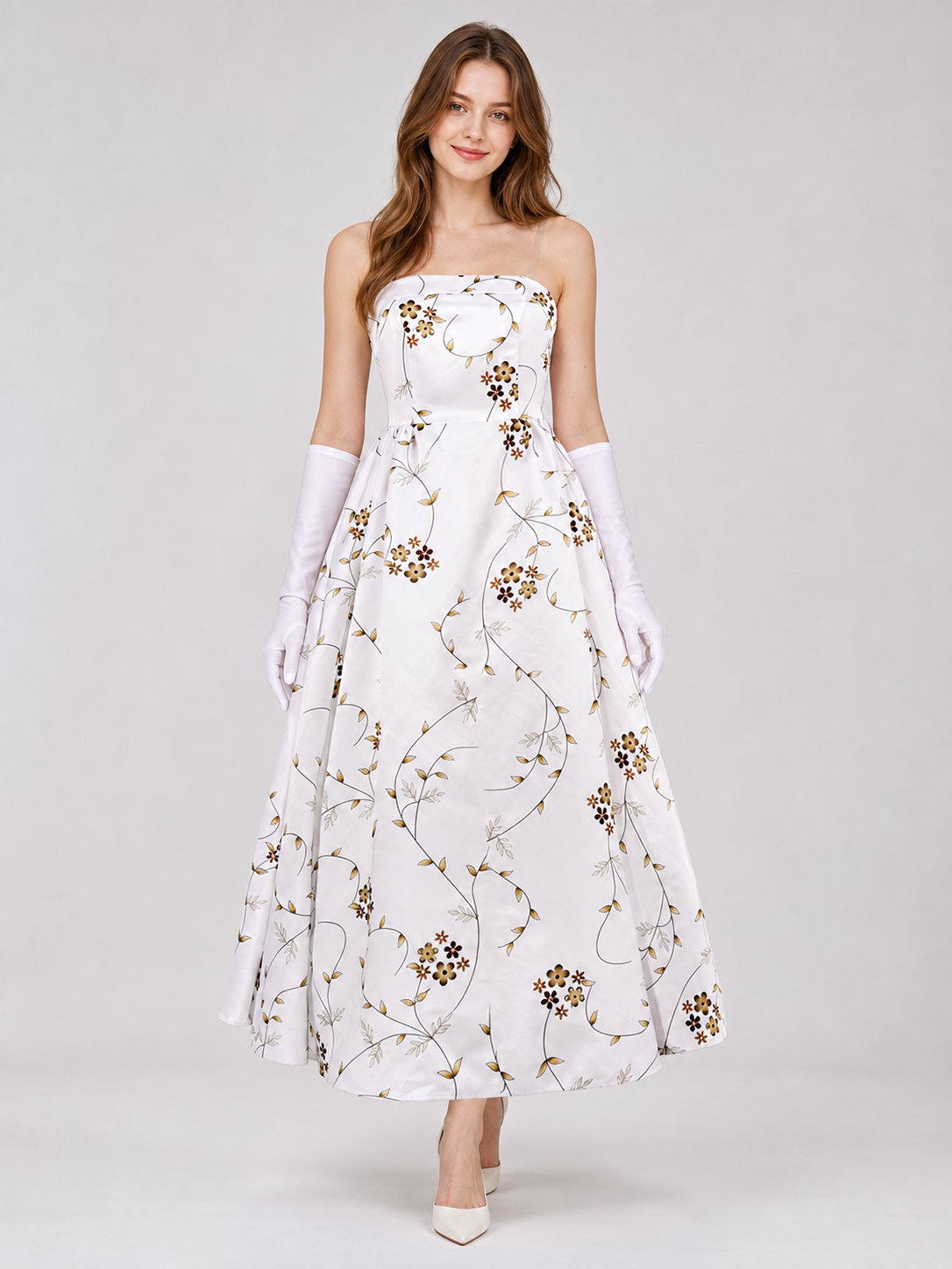 Mia Costume: White Cosplay Dress with Gloves