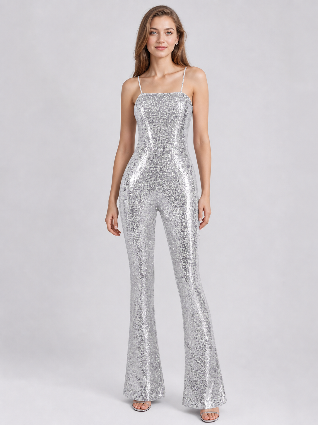 Silver Barbie Sequin Stage Jumpsuit