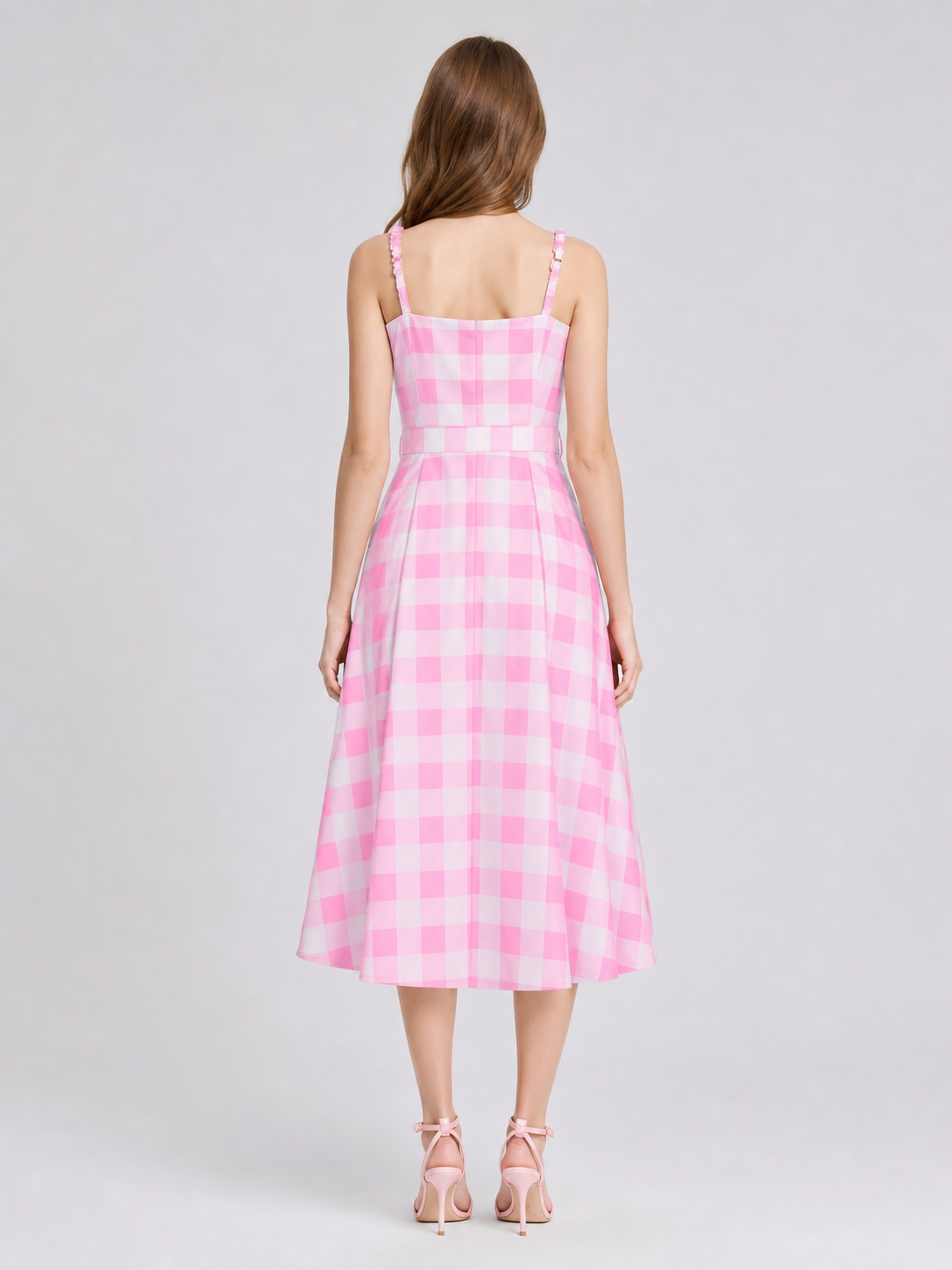 Barbie-Style Plaid Costume Dress back view 4