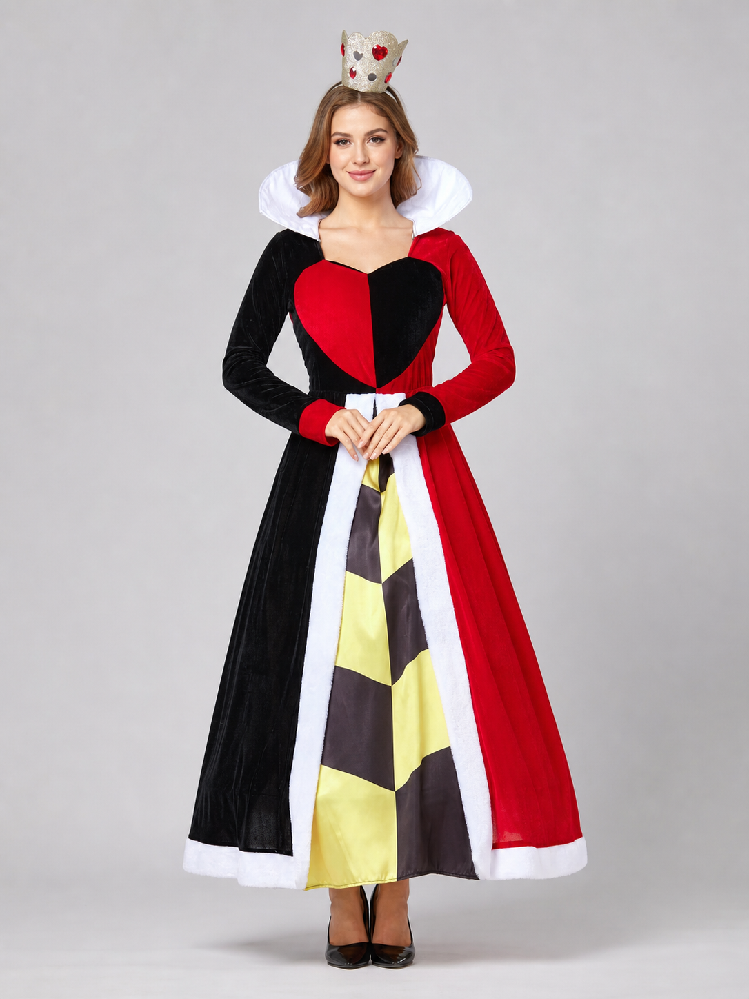 Queen of Hearts Carnival Dress with Crown