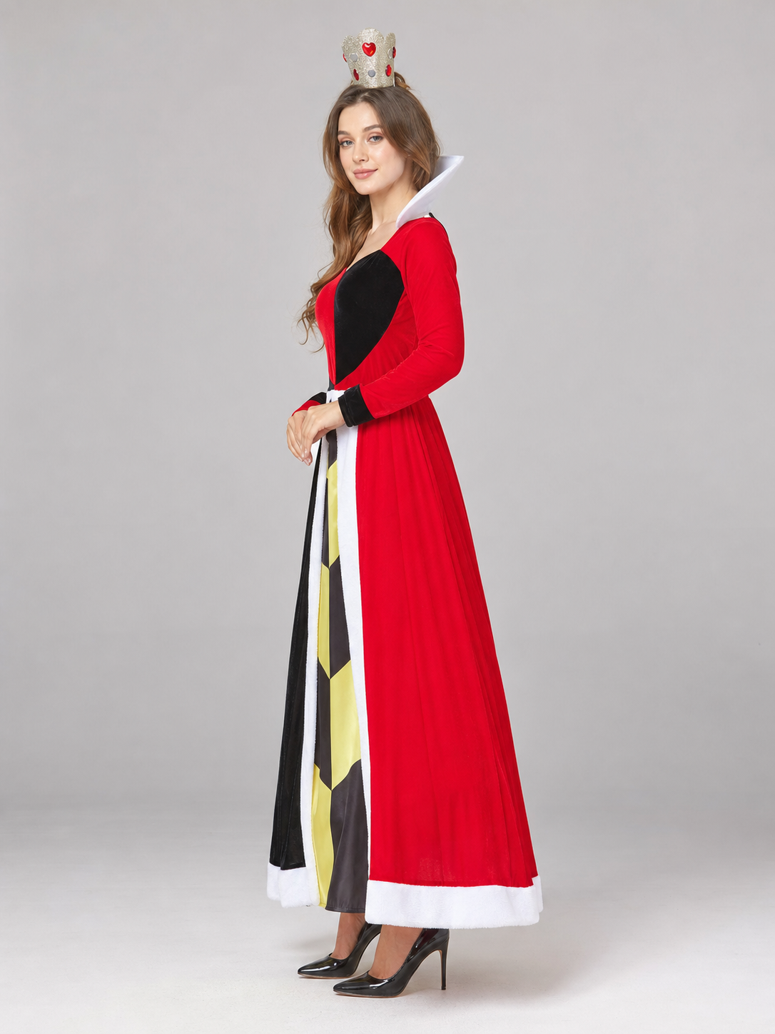 Queen of Hearts Carnival Dress with Crown
