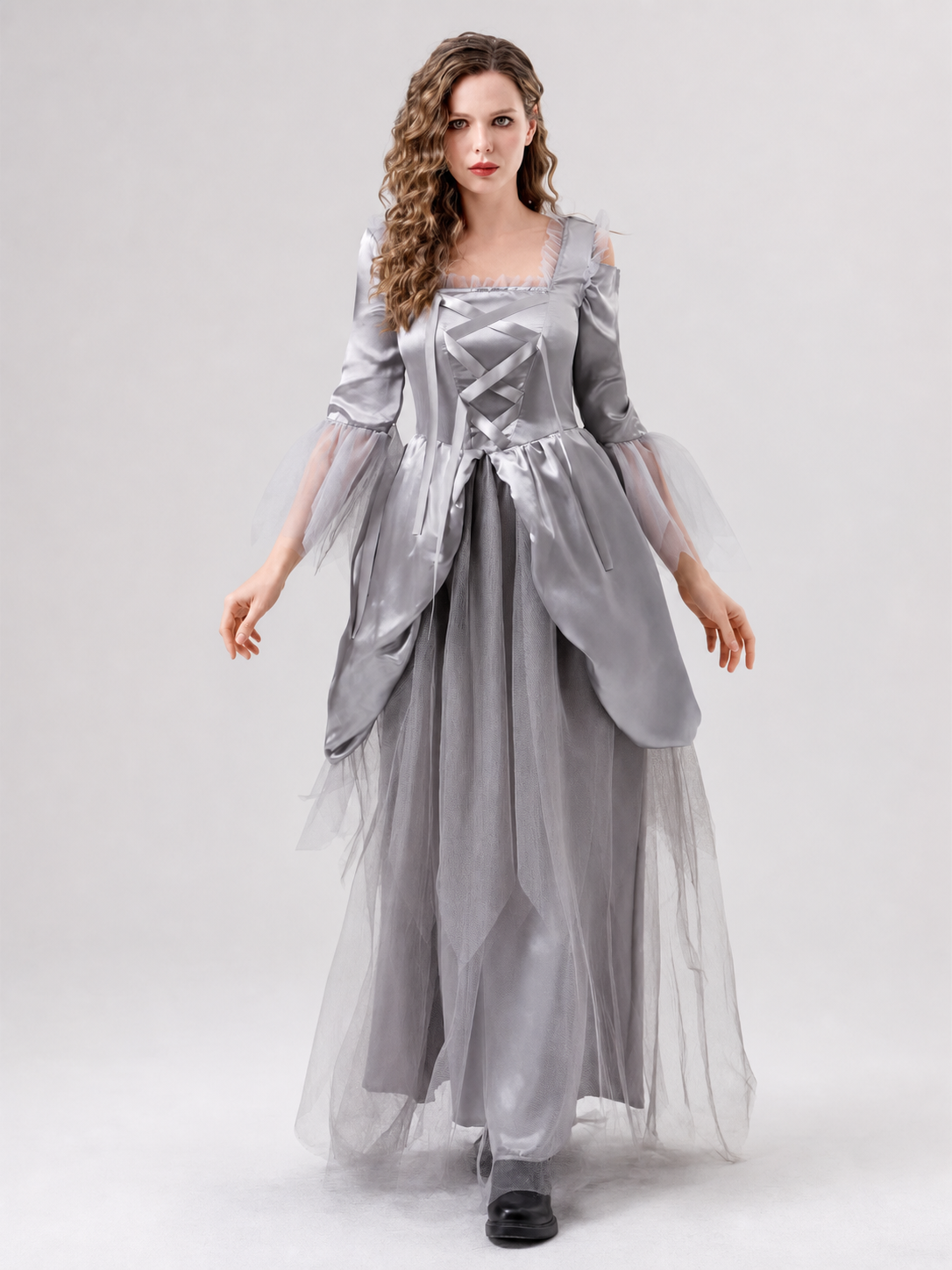 Ghost Bride Carnival Dress with Corset Lacing