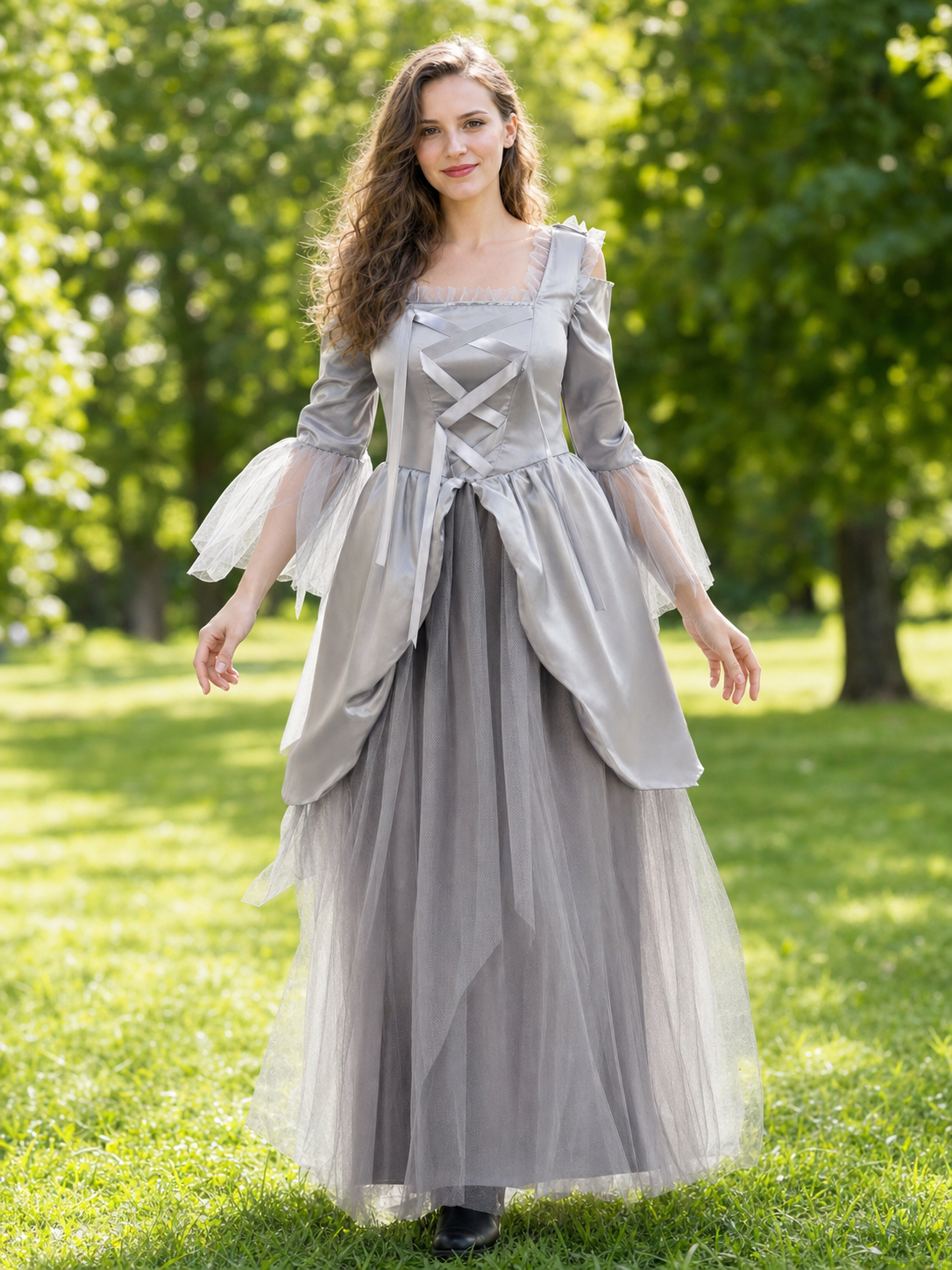 Ghost Bride Carnival Dress with Corset Lacing