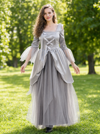 Ghost Bride Carnival Dress with Corset Lacing