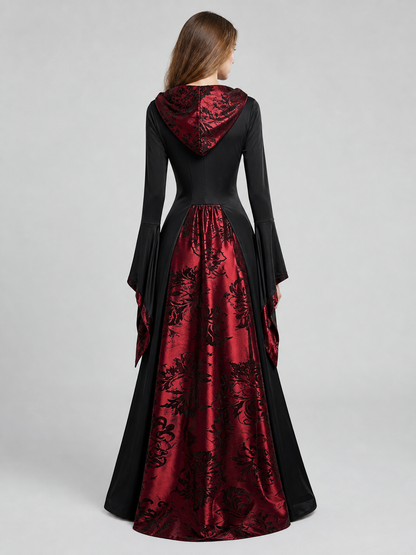 Gothic Hooded Robe Dress for Halloween