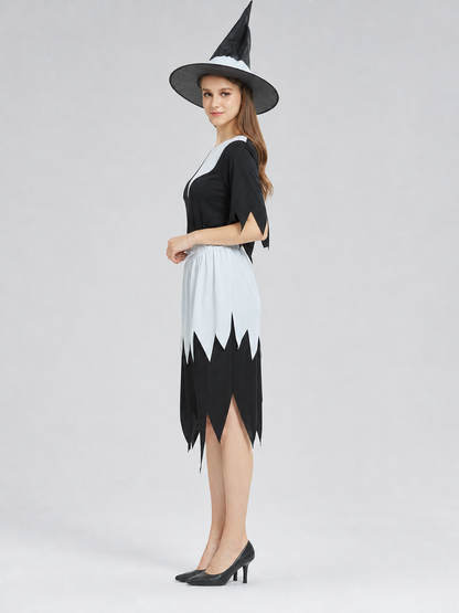 Halloween witch costume with hat and dress