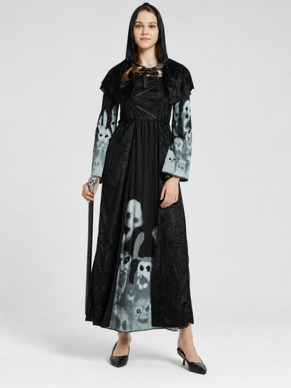 Halloween Hooded Witch Dress Costume