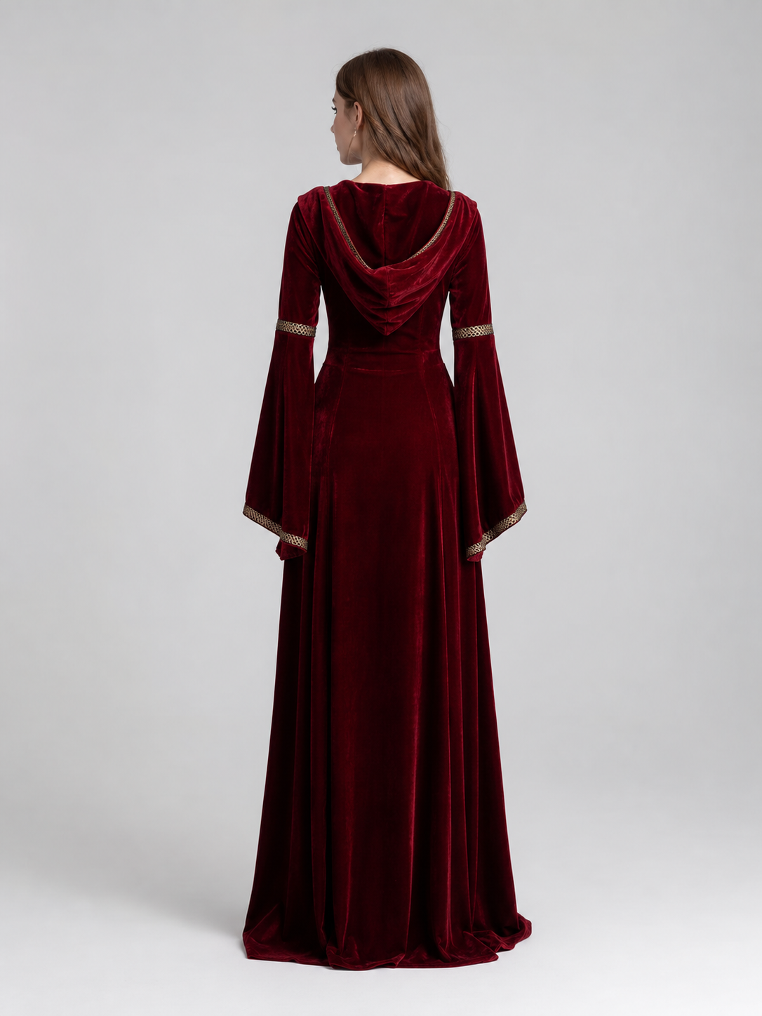 Medieval Hooded Dress with Lacing