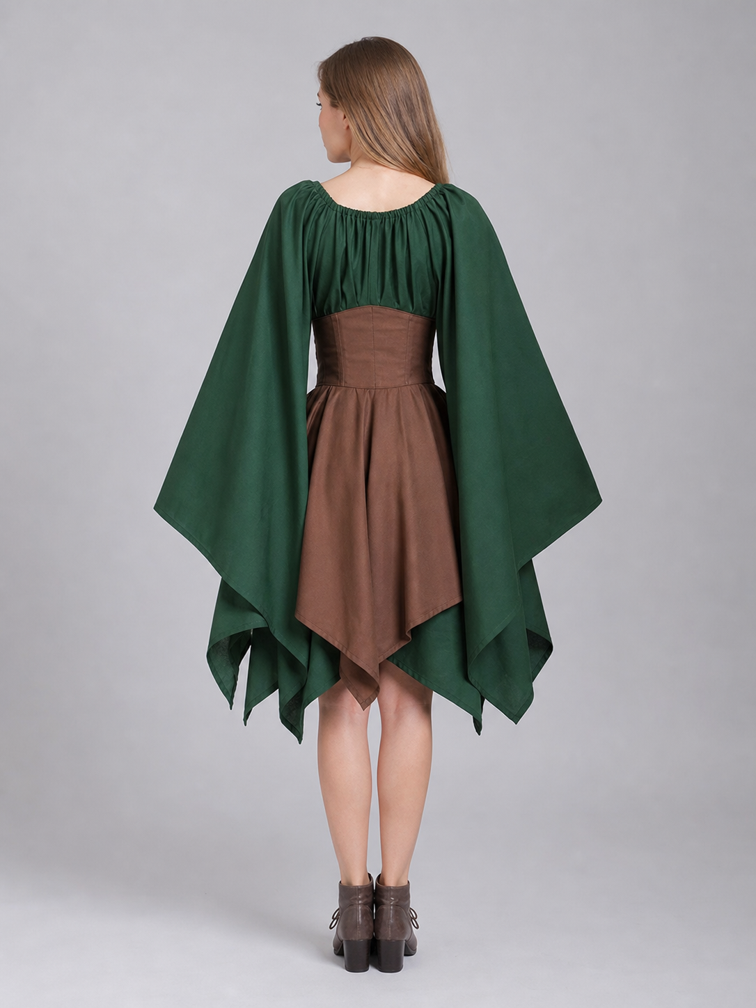 Fantasy Medieval Corset Top with Long Sleeves