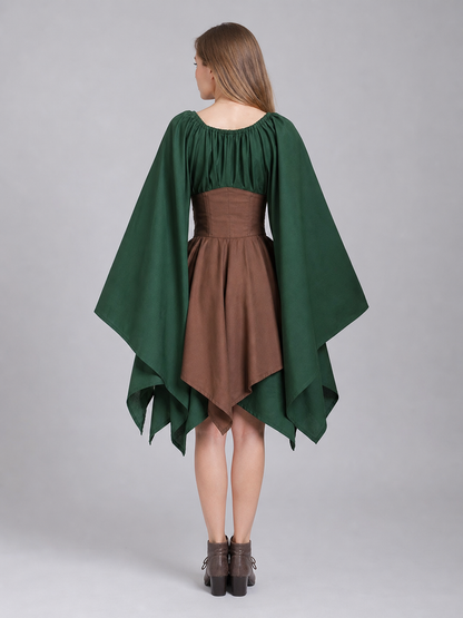 Fantasy Medieval Corset Top with Long Sleeves