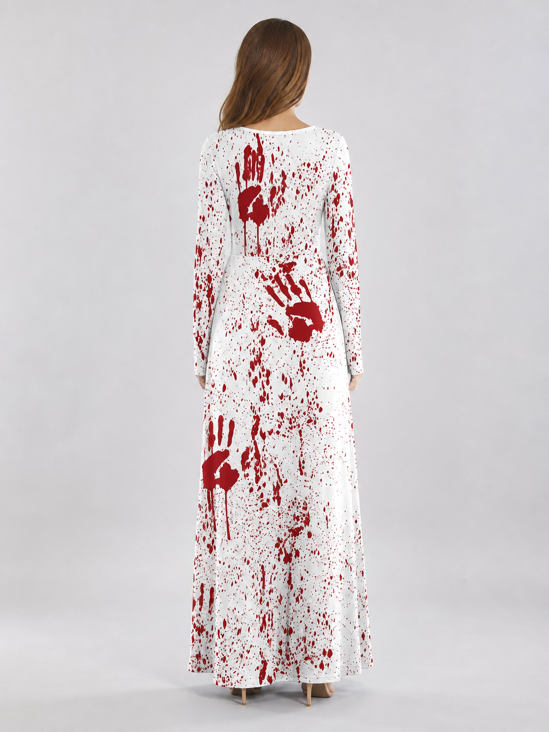 Masquerade dress in horror style with bloody print