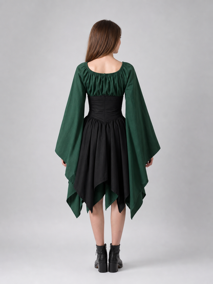 Medieval-style dress with corset lacing