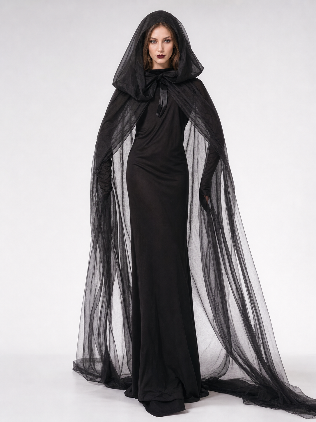 Gothic hooded costume dress for Halloween
