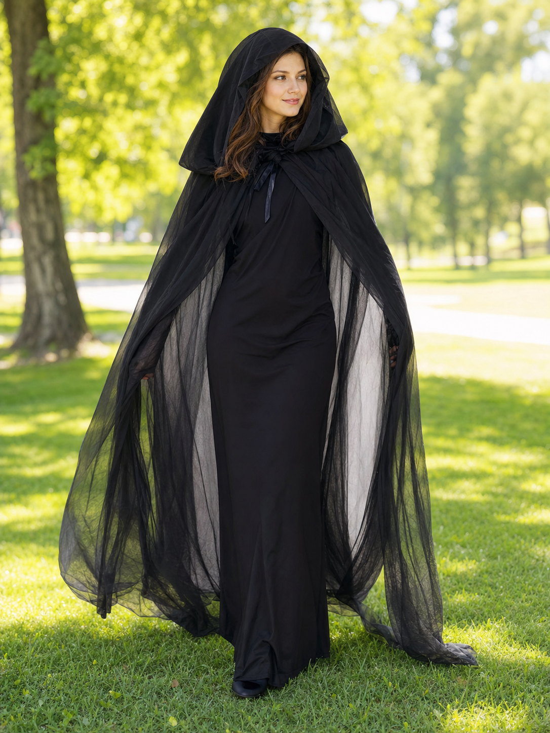 Gothic hooded costume dress for Halloween