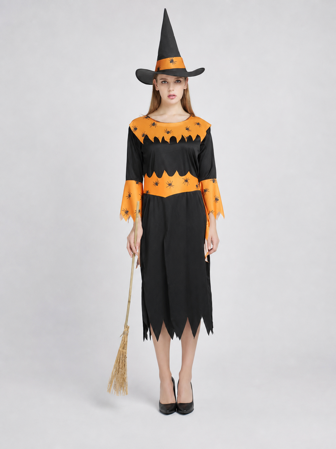 Halloween Witch Costume with Hat and Dress