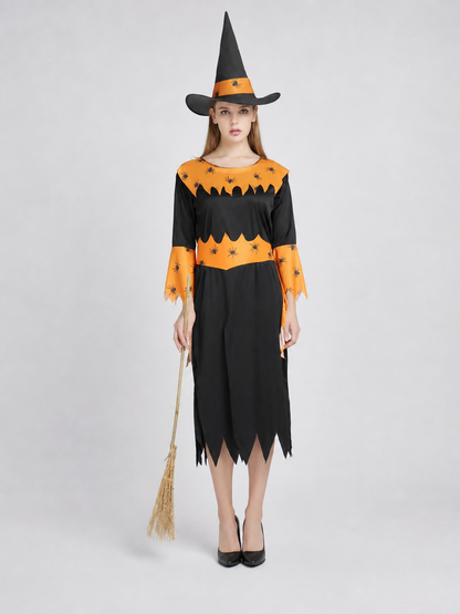 Halloween Witch Costume with Hat and Dress
