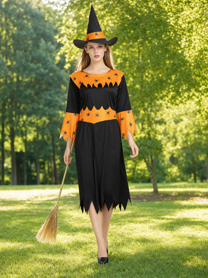Halloween Witch Costume with Hat and Dress