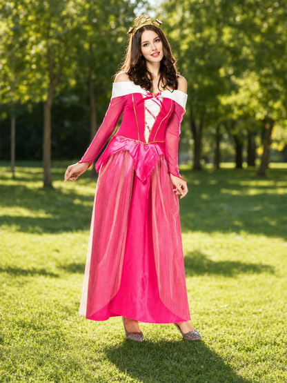 Princess cosplay dress with corset bodice and tiara