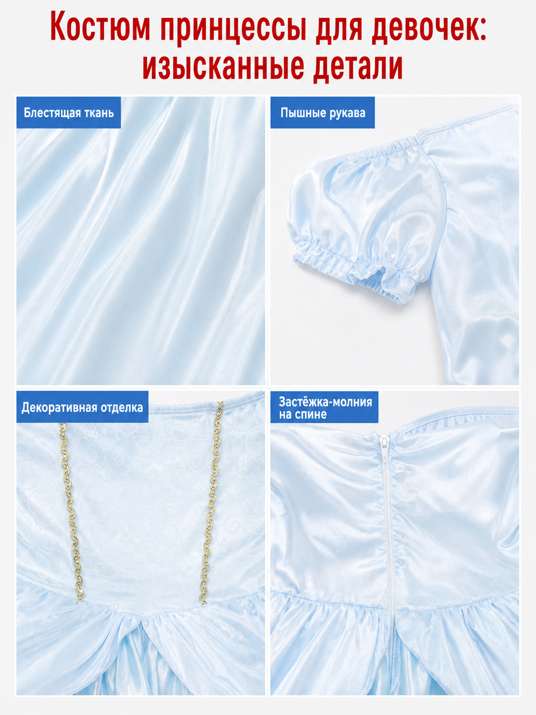 Cinderella Costume Dress with Accessories