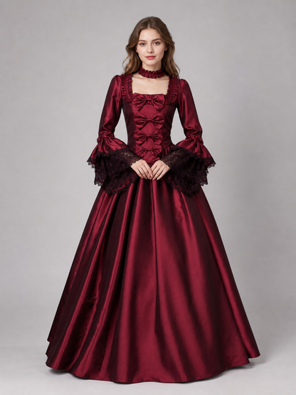 Gothic Long Dress for Costume Parties
