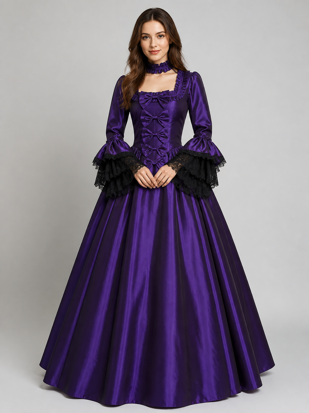Gothic-Style Carnival Dress with Long Sleeves