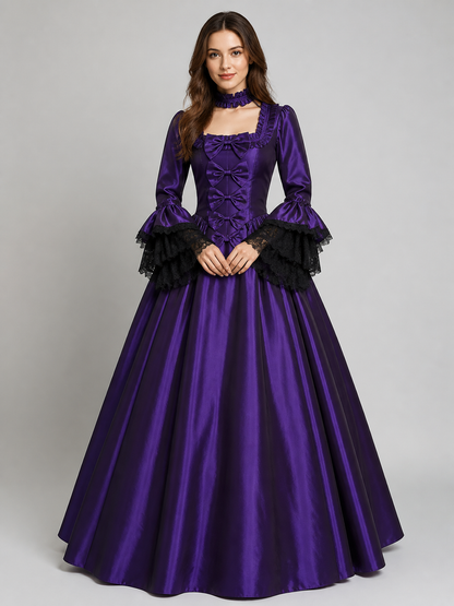 Gothic-Style Carnival Dress with Long Sleeves
