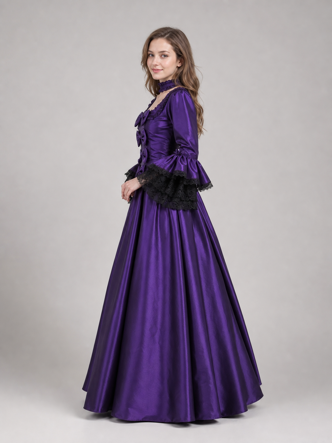 Gothic-Style Carnival Dress with Long Sleeves