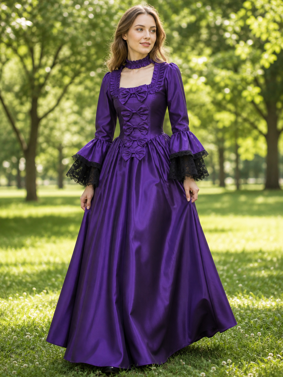 Gothic-Style Carnival Dress with Long Sleeves