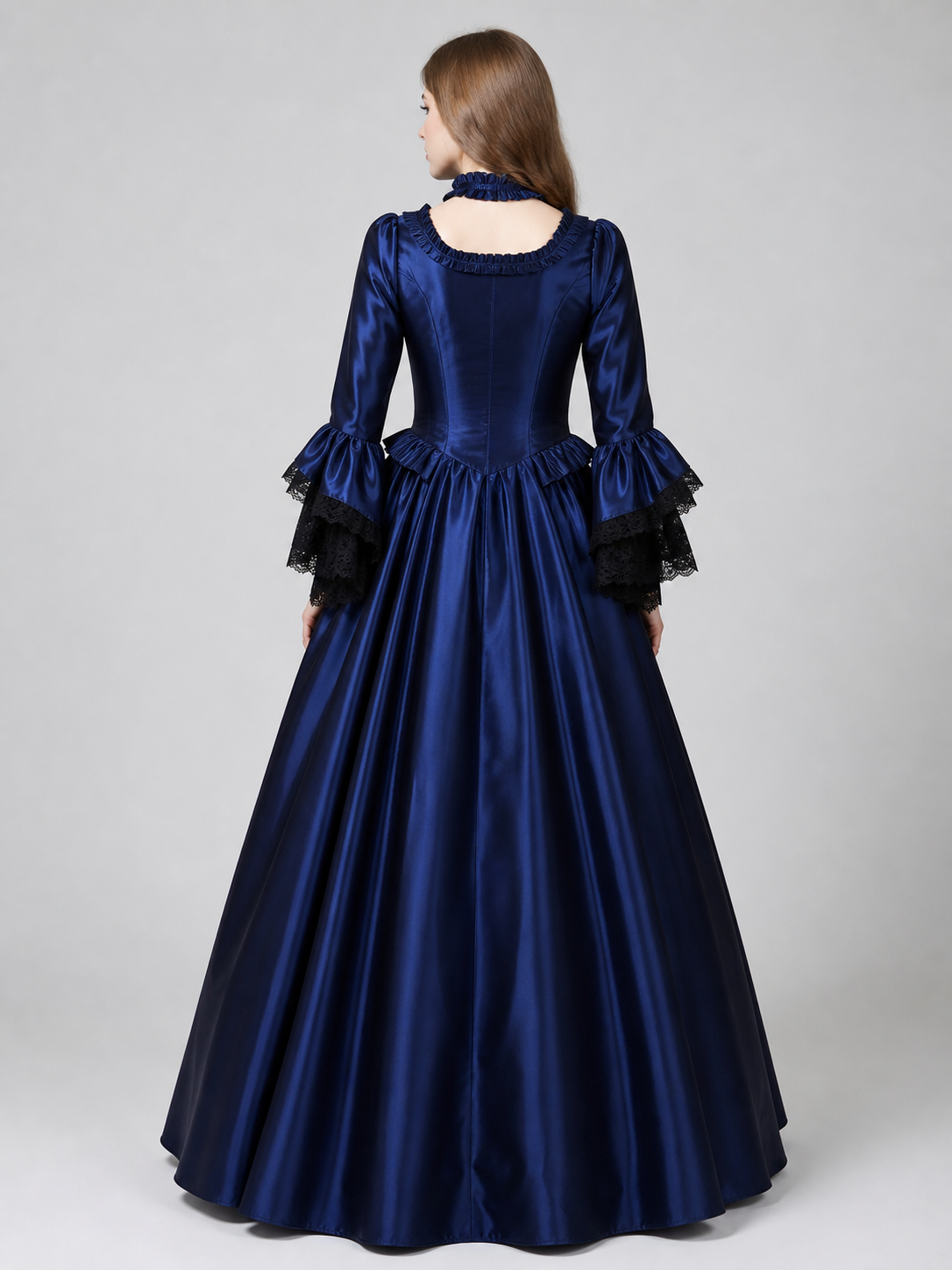 Victorian Gothic Dress with Puff Sleeves