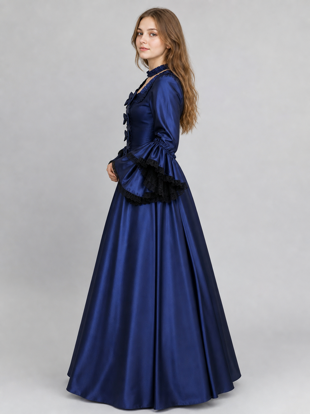 Victorian Gothic Dress with Puff Sleeves