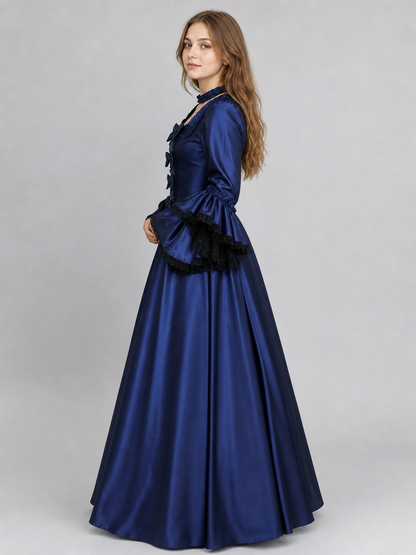 Victorian Gothic Dress with Puff Sleeves