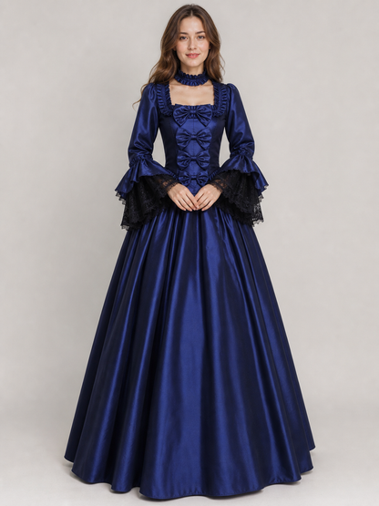 Victorian Gothic Dress with Puff Sleeves