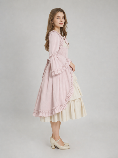 Rococo-Style Dress Costume with Ruffles and a Bow