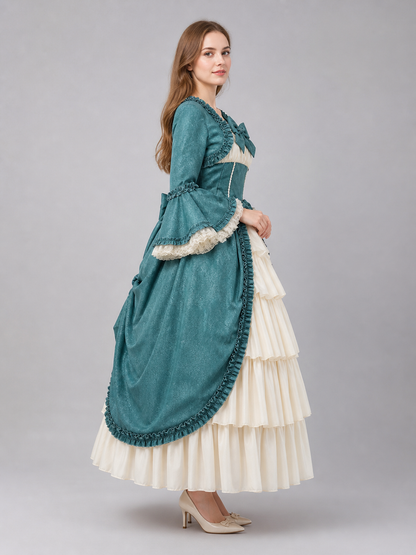 Victorian-Style Ball Gown with Ruffles