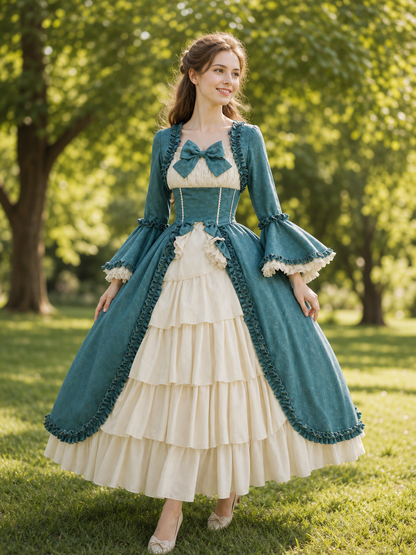 Victorian-Style Ball Gown with Ruffles