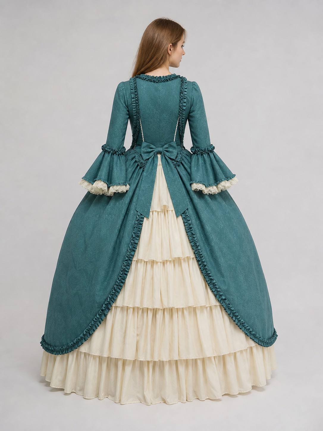 Victorian-Style Ball Gown with Ruffles