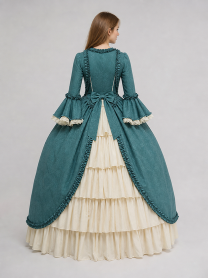 Victorian-Style Ball Gown with Ruffles