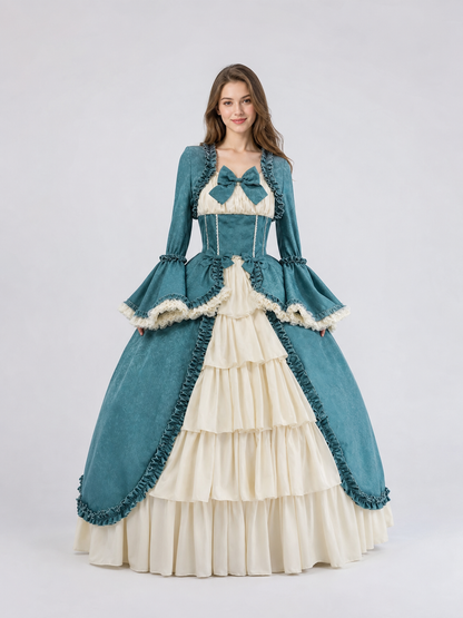 Victorian-Style Ball Gown with Ruffles