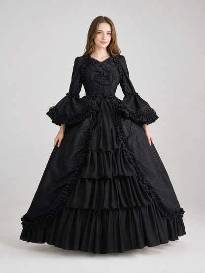 Gothic Lolita Dress with Long Sleeves and Lace