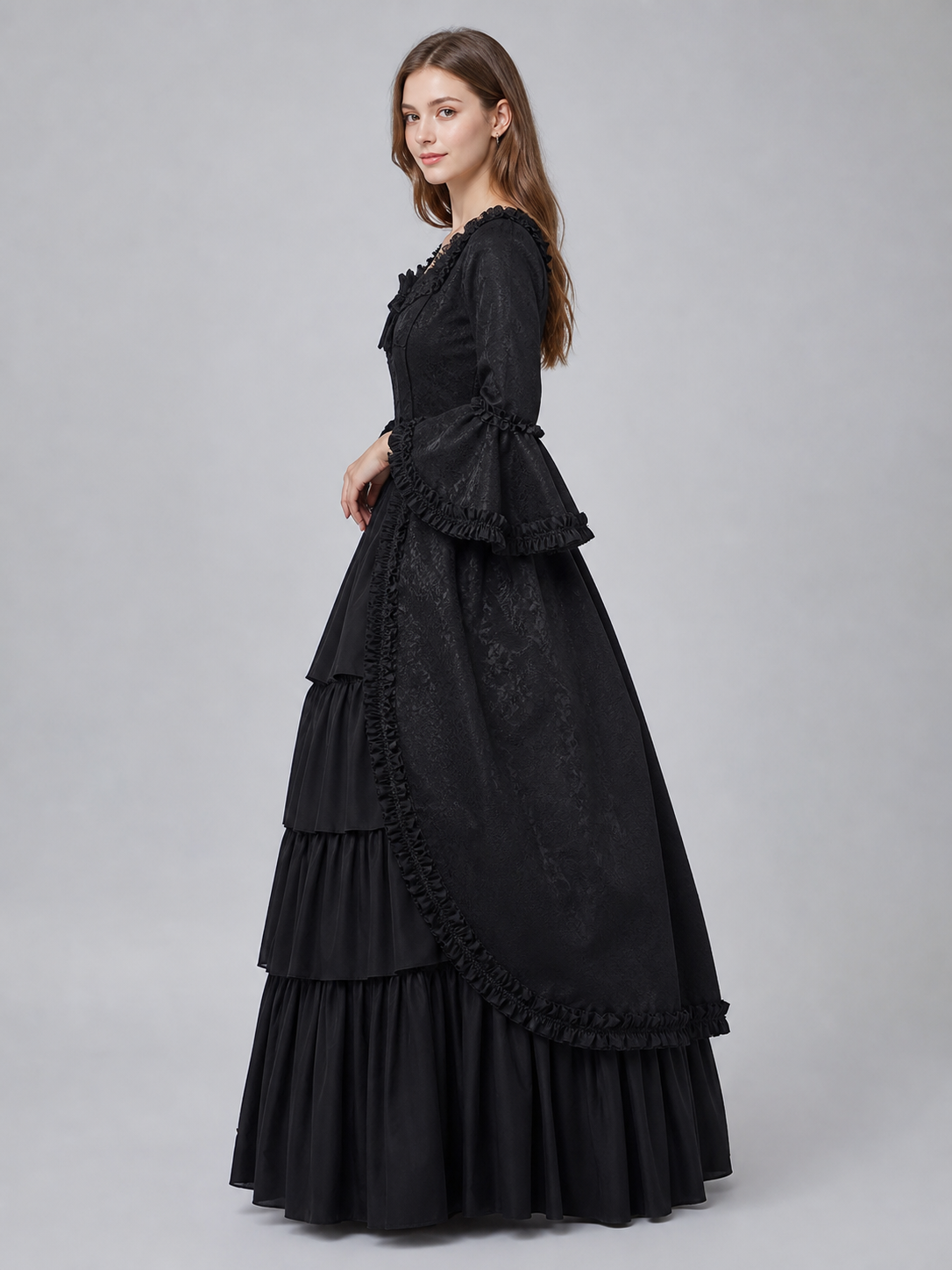 Gothic Lolita Dress with Long Sleeves and Lace
