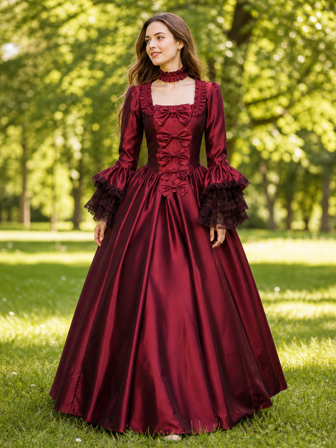 Long Gothic Victorian-Style Dress