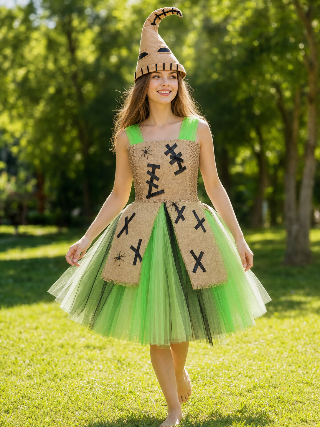 Kids’ Monster Costume with Dress and Hat