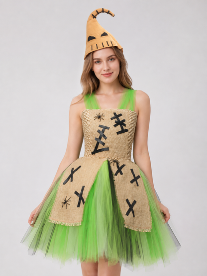 Kids’ Monster Costume with Dress and Hat