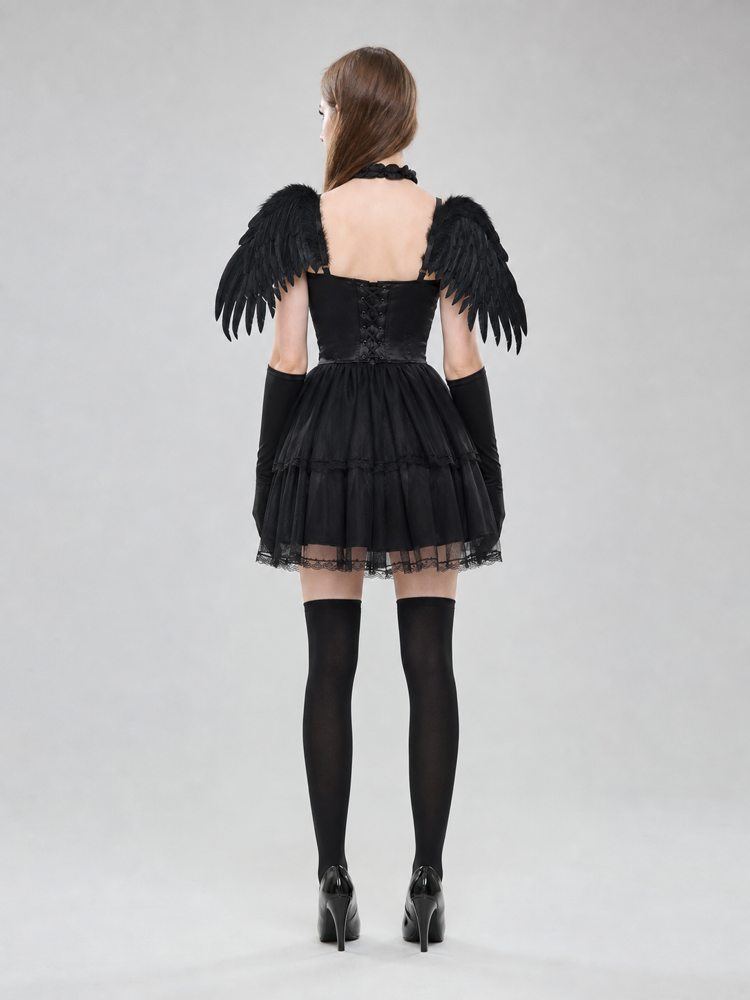Gothic-Style Angel Costume for Halloween