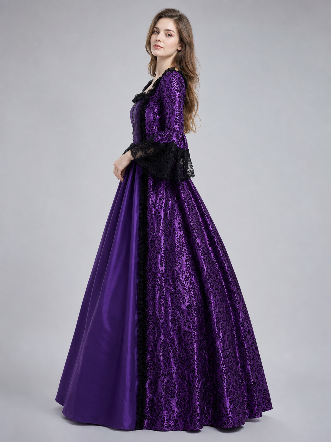 Victorian Dress with Lace and Long Sleeves