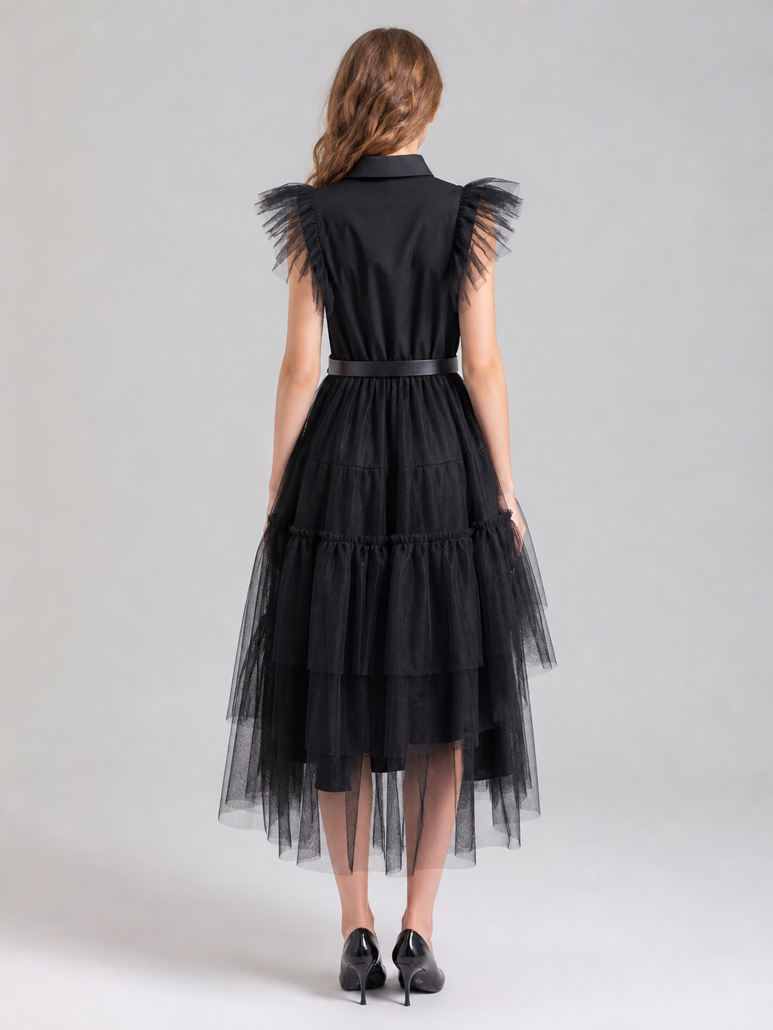 Gothic-Style Cosplay Dress with Belt