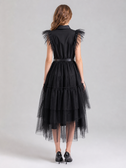 Gothic-Style Cosplay Dress with Belt